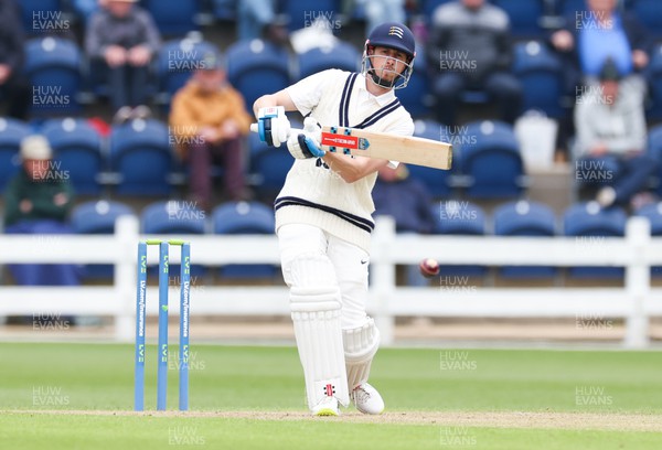 220422 - Glamorgan v Middlesex, LV= County Championship Division 2  - John Simpson of Middlesex plays a shot