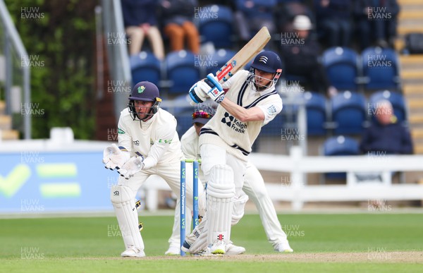 220422 - Glamorgan v Middlesex, LV= County Championship Division 2 - John Simpson of Middlesex on his way to his century