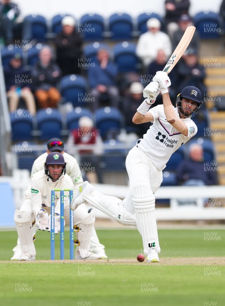 220422 - Glamorgan v Middlesex, LV= County Championship Division 2 - Shaheen Afridi of Middlesex plays a shot