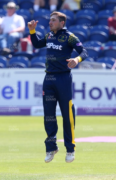 230518 - Glamorgan v Middlesex - Royal London One Day Cup - Andrew Salter of Glamorgan bowling
