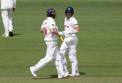 230525 - Glamorgan v Middlesex - Rothesay County Championship, Division Two - Sam Northeast and Marnus Labuschagne of Glamorgan