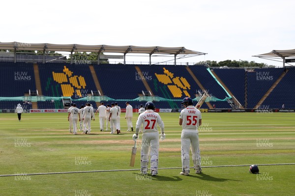 230525 - Glamorgan v Middlesex - Rothesay County Championship, Division Two - Zain ul Hassan and Asa Tribe of Glamorgan