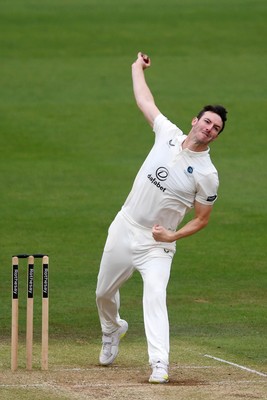 240525 - Glamorgan v Middlesex - Rothesay County Championship - Toby Roland-Jones of Middlesex bowling