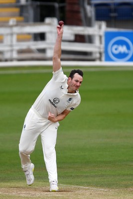240525 - Glamorgan v Middlesex - Rothesay County Championship - Toby Roland-Jones of Middlesex bowling