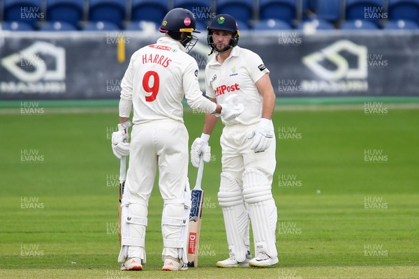 240525 - Glamorgan v Middlesex - Rothesay County Championship - James Harris and Chris Cooke of Glamorgan