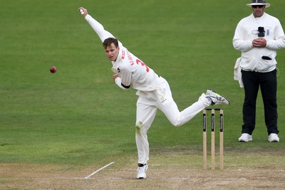 250525 - Glamorgan v Middlesex - Rothesay County Championship - Matthew Kuhnemann of Glamorgan  bowling