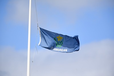 250525 - Glamorgan v Middlesex - Rothesay County Championship - Glamorgan flag at Half Mast