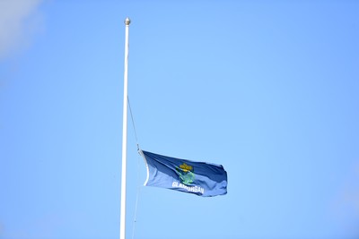 250525 - Glamorgan v Middlesex - Rothesay County Championship - Glamorgan flag at Half Mast