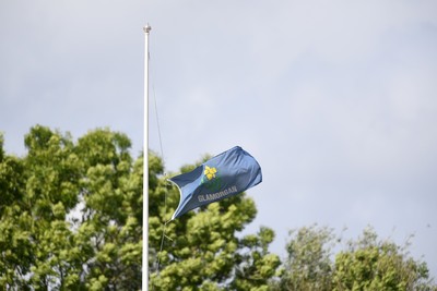 250525 - Glamorgan v Middlesex - Rothesay County Championship - Glamorgan flag at Half Mast