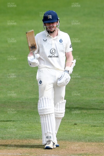 250525 - Glamorgan v Middlesex - Rothesay County Championship - Sam Robson of Middlesex hits 50