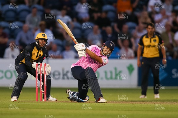 260719 - Glamorgan v Middlesex, Vitality Blast - Max Holden of Middlesex hits a four