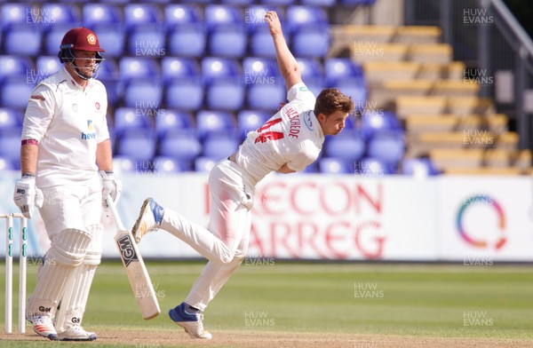 130917 - Glamorgan v Northamptonshire, Specsavers County Championship, Division 2 - Craig Meschede of Glamorgan bowls during the second day