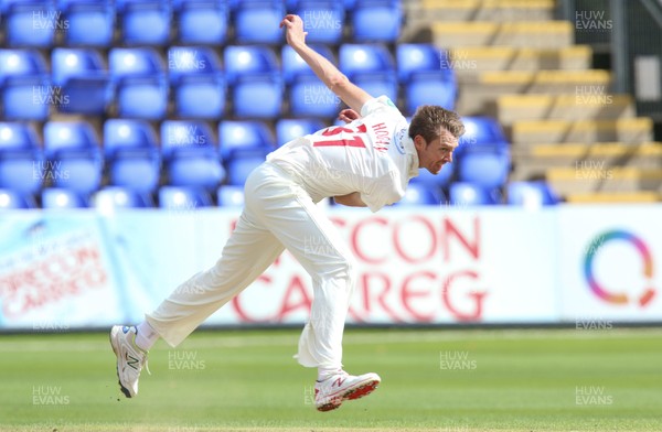 130917 - Glamorgan v Northamptonshire, Specsavers County Championship, Division 2 - Michael Hogan of Glamorgan bowls on the second day of the match