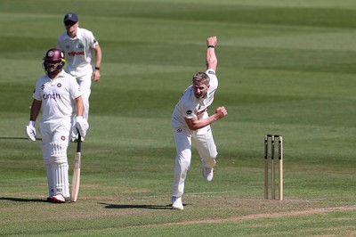 160525 - Glamorgan v Northamptonshire - Rothesay County Championship, Division Two - Timm Van Der Gugten of Glamorgan bowling
