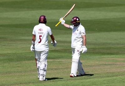 160525 - Glamorgan v Northamptonshire - Rothesay County Championship, Division Two - Luke Procter of Northamptonshire acknowledges his half century