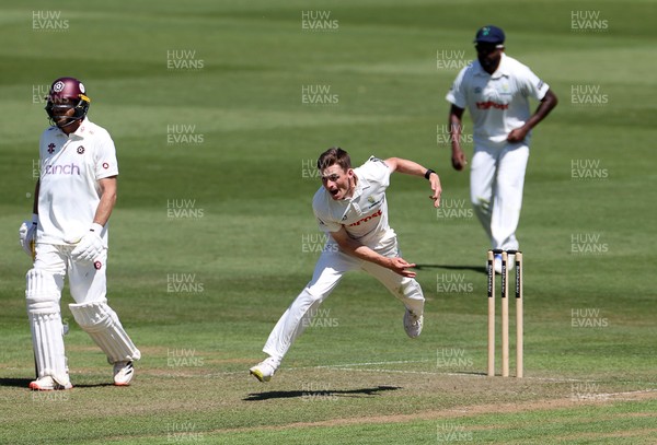 160525 - Glamorgan v Northamptonshire - Rothesay County Championship, Division Two - Andy Gorvin of Glamorgan bowling