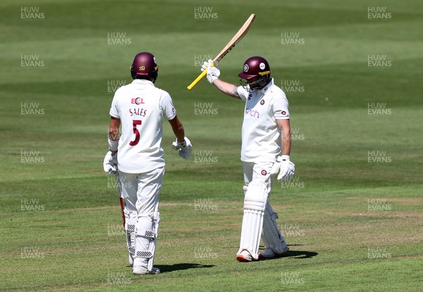 160525 - Glamorgan v Northamptonshire - Rothesay County Championship, Division Two - Luke Procter of Northamptonshire acknowledges his half century