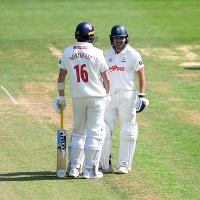 170525 - Glamorgan v Northamptonshire - Rothesay County Championship - Sam Northeast and Kiran Carlson of Glamorgan