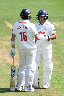 170525 - Glamorgan v Northamptonshire - Rothesay County Championship - Sam Northeast and Kiran Carlson of Glamorgan