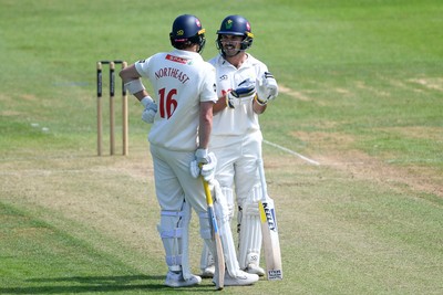 170525 - Glamorgan v Northamptonshire - Rothesay County Championship - Sam Northeast and Kiran Carlson of Glamorgan