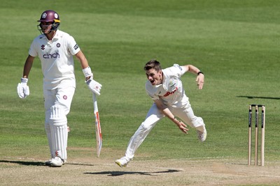 180525 - Glamorgan v Northamptonshire - Rothesay County Championship - Andy Gorvin of Glamorgan bowling