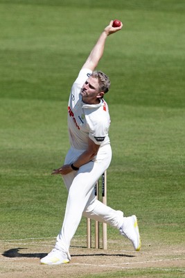 180525 - Glamorgan v Northamptonshire - Rothesay County Championship - Timm Van Der Gugten of Glamorgan bowling