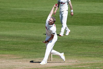 180525 - Glamorgan v Northamptonshire - Rothesay County Championship - Timm Van Der Gugten of Glamorgan bowling