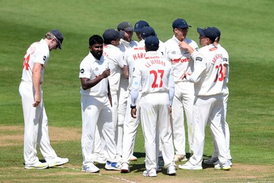 180525 - Glamorgan v Northamptonshire - Rothesay County Championship - Rob Keogh of Northamptonshire is bowled out by Asitha Fernando of Glamorgan