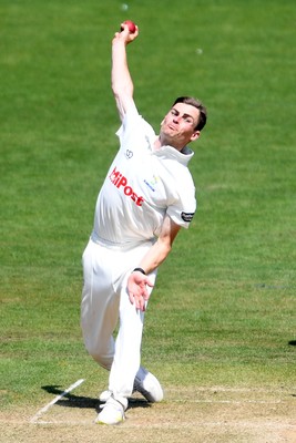 180525 - Glamorgan v Northamptonshire - Rothesay County Championship - Andy Gorvin of Glamorgan bowling