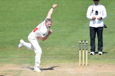 180525 - Glamorgan v Northamptonshire - Rothesay County Championship - Timm Van Der Gugten of Glamorgan bowling