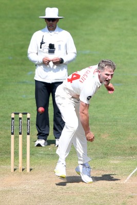 180525 - Glamorgan v Northamptonshire - Rothesay County Championship - Timm Van Der Gugten of Glamorgan bowling