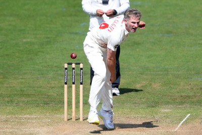 180525 - Glamorgan v Northamptonshire - Rothesay County Championship - Timm Van Der Gugten of Glamorgan bowling