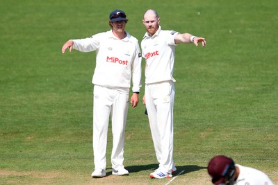 180525 - Glamorgan v Northamptonshire - Rothesay County Championship - Sam Northeast and James Harris of Glamorgan’