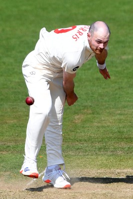 180525 - Glamorgan v Northamptonshire - Rothesay County Championship - James Harris of Glamorgan bowling