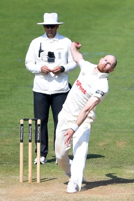 180525 - Glamorgan v Northamptonshire - Rothesay County Championship - James Harris of Glamorgan bowling
