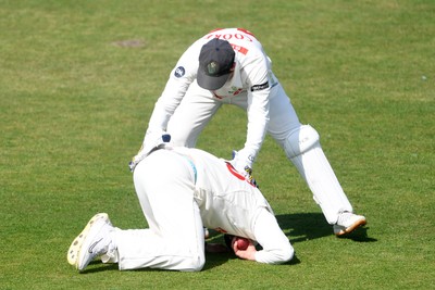 180525 - Glamorgan v Northamptonshire - Rothesay County Championship - Sam Northeast catches the ball to dismiss Saif Zaib of Northamptonshire