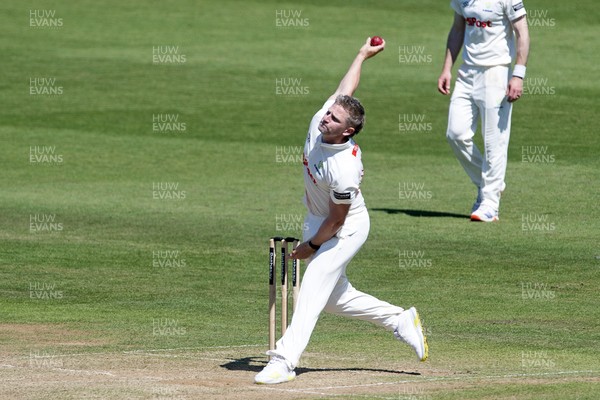 180525 - Glamorgan v Northamptonshire - Rothesay County Championship - Timm Van Der Gugten of Glamorgan bowling