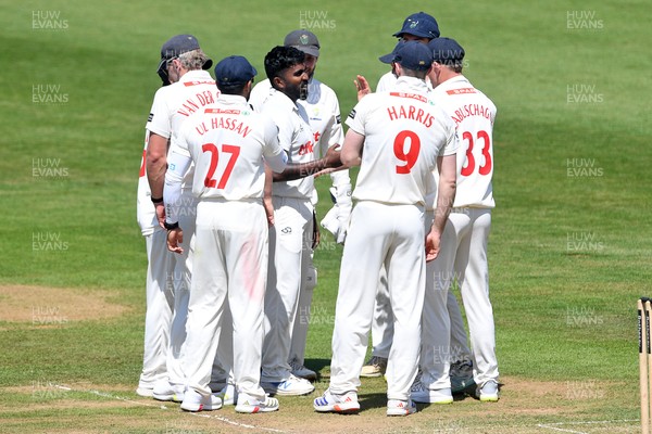 180525 - Glamorgan v Northamptonshire - Rothesay County Championship - Rob Keogh of Northamptonshire is bowled out by Asitha Fernando of Glamorgan