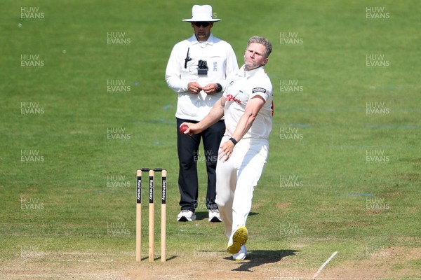 180525 - Glamorgan v Northamptonshire - Rothesay County Championship - Timm Van Der Gugten of Glamorgan bowling