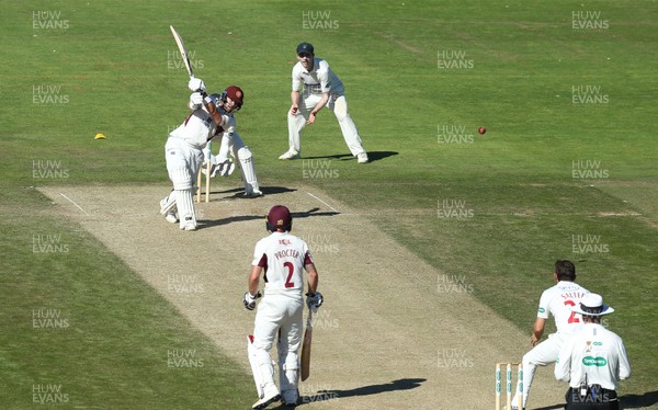 260618 - Glamorgan v Northamptonshire, Specsavers County Championship Div 2 - Ben Duckett of Northamptonshire hits a four off the bowling of Andrew Salter of Glamorgan