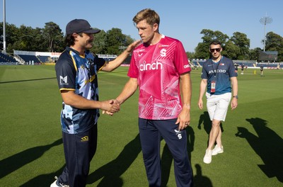 080726 - Glamorgan v Northamptonshire Steelbacks, Vitality Blast Men - Coin toss ahead of the match