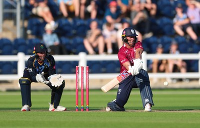 080726 - Glamorgan v Northamptonshire Steelbacks, Vitality Blast Men - Chris Lynn of Northamptonshire Steelbacks plays a shot