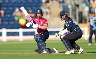 080726 - Glamorgan v Northamptonshire Steelbacks, Vitality Blast Men - Chris Lynn of Northamptonshire Steelbacks plays a shot