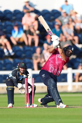 080726 - Glamorgan v Northamptonshire Steelbacks, Vitality Blast Men - David Willey of Northamptonshire Steelbacks is bowled by Ben Kellaway of Glamorgan