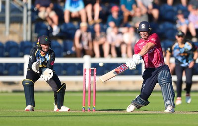 080726 - Glamorgan v Northamptonshire Steelbacks, Vitality Blast Men - Chris Lynn of Northamptonshire Steelbacks plays a shot