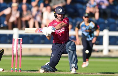 080726 - Glamorgan v Northamptonshire Steelbacks, Vitality Blast Men - Chris Lynn of Northamptonshire Steelbacks plays a shot