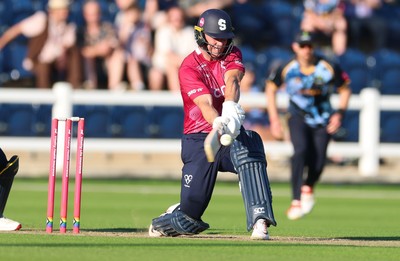 080726 - Glamorgan v Northamptonshire Steelbacks, Vitality Blast Men - Chris Lynn of Northamptonshire Steelbacks plays a shot