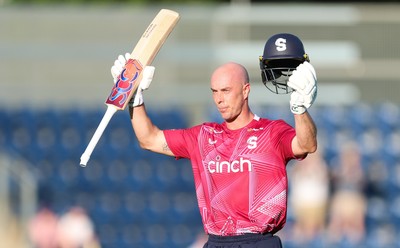 080726 - Glamorgan v Northamptonshire Steelbacks, Vitality Blast Men - Chris Lynn of Northamptonshire Steelbacks makes his 100