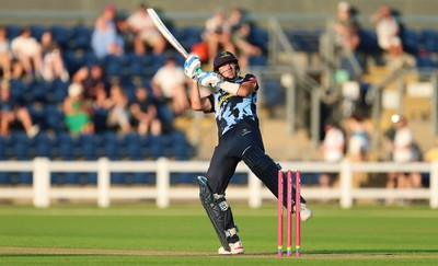 080726 - Glamorgan v Northamptonshire Steelbacks, Vitality Blast Men - Will Smale of Glamorgan hits a four