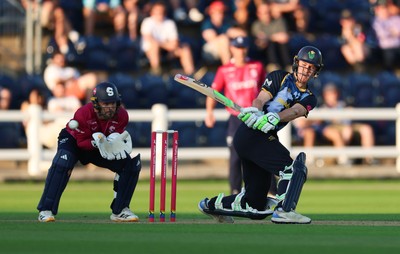 080726 - Glamorgan v Northamptonshire Steelbacks, Vitality Blast Men - Ben Kellaway of Glamorgan plays a shot